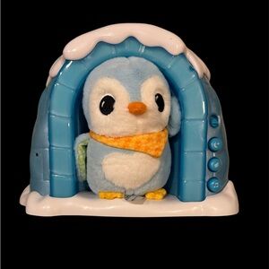 Charming Soothing Starlight Igloo Blue and White Penguin Toy